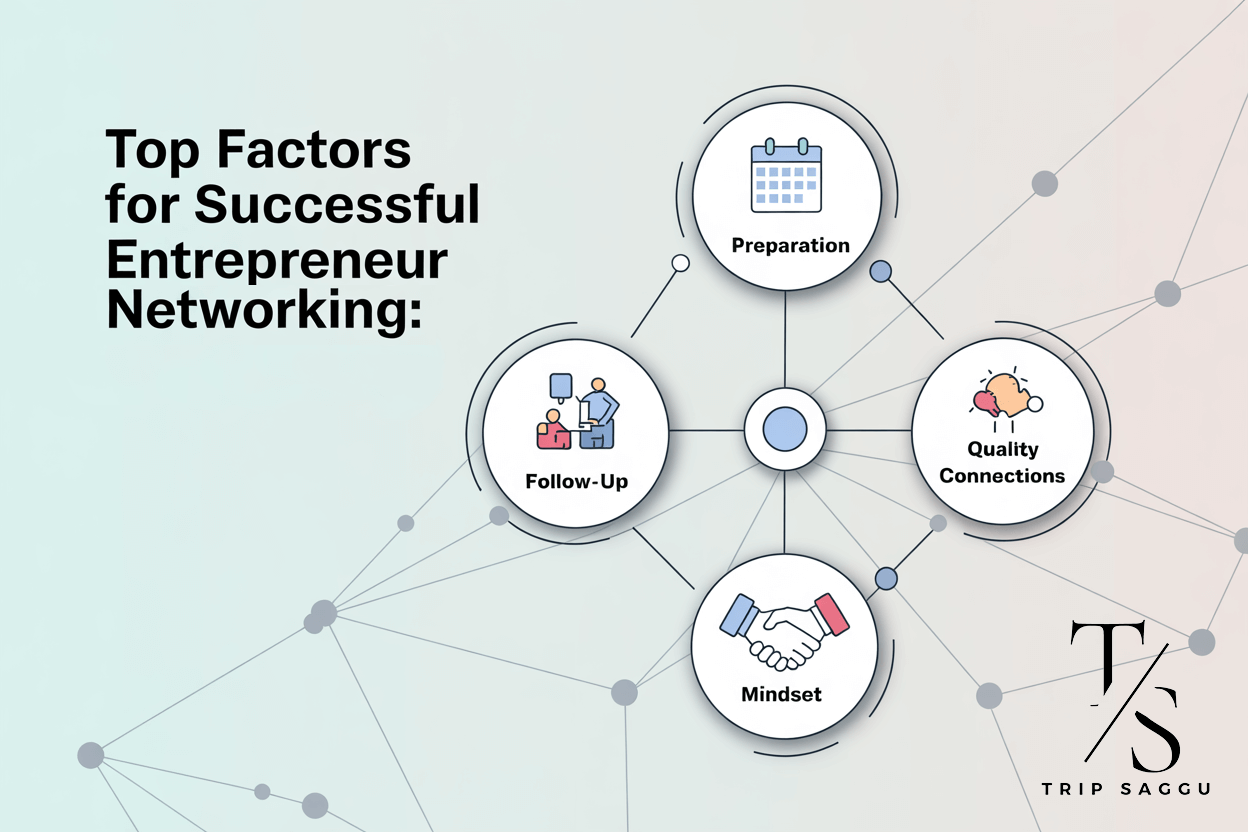 Key Factors for Networking Success Infographic showing factors for successful entrepreneurial networking