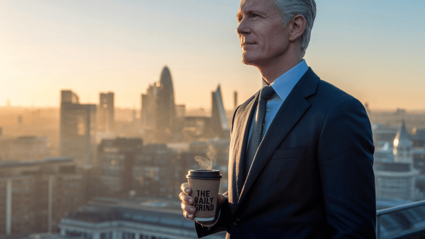 Confident executive mastering sustainable performance and work-life balance in London