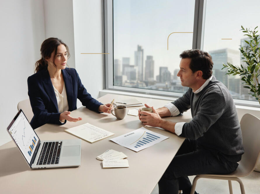 entrepreneur receiving sales coaching to close more deals