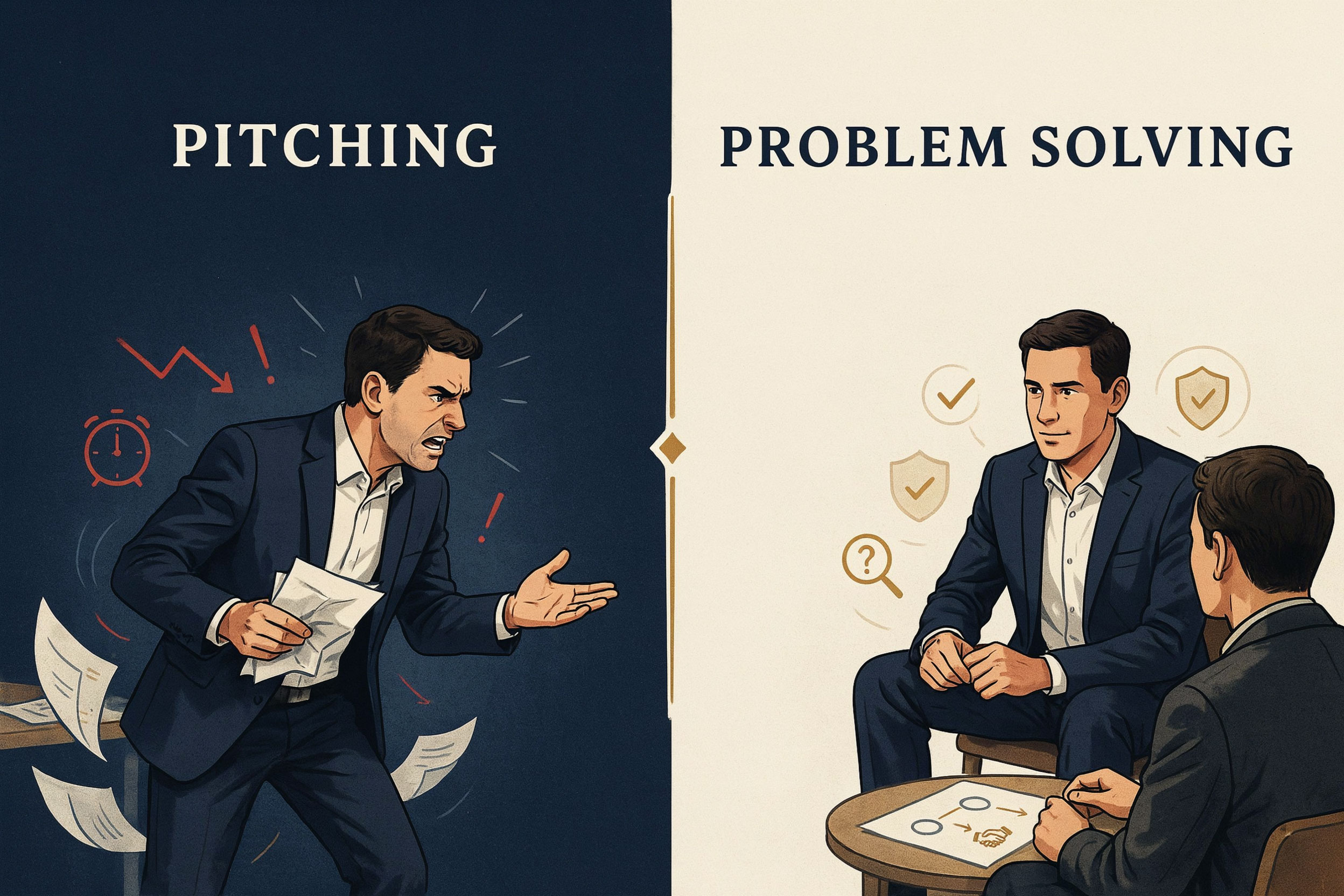 sales mindset shift from pitching to problem solving
