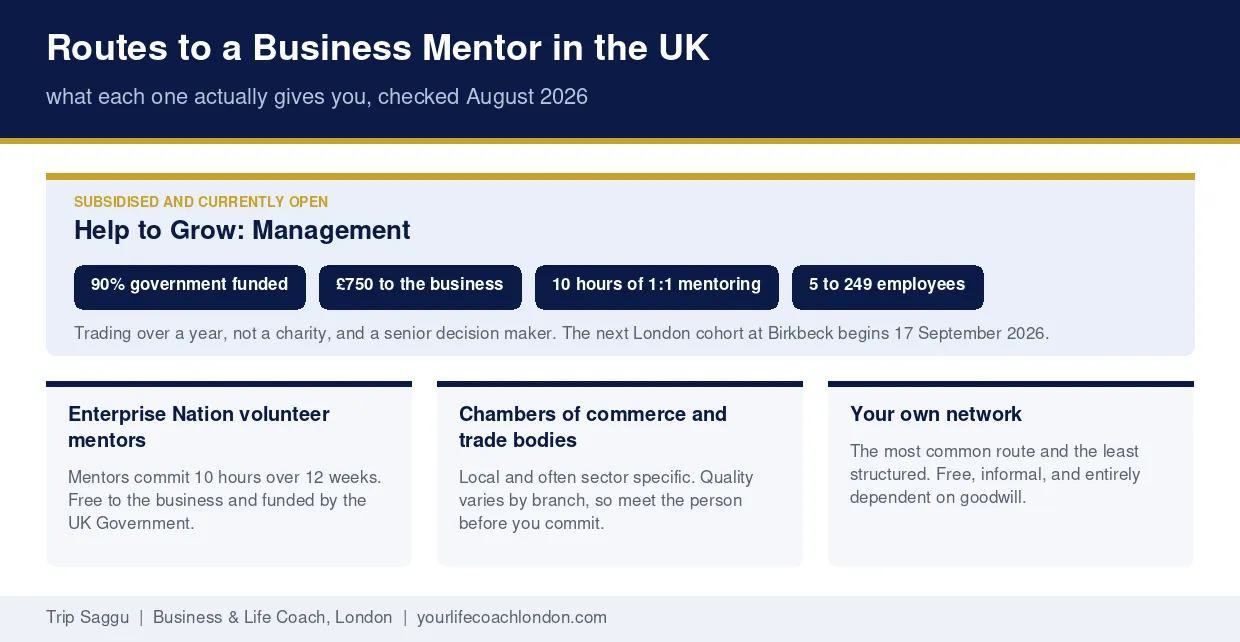 Routes to a Business Mentor in the UK Routes to finding a business mentor in the UK including Help to Grow Management