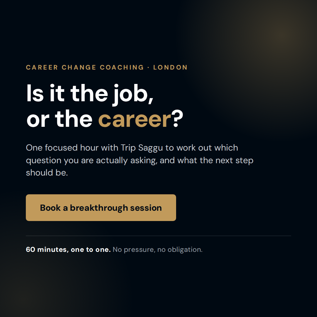 Book a 60-minute breakthrough coaching session with Trip Saggu in London